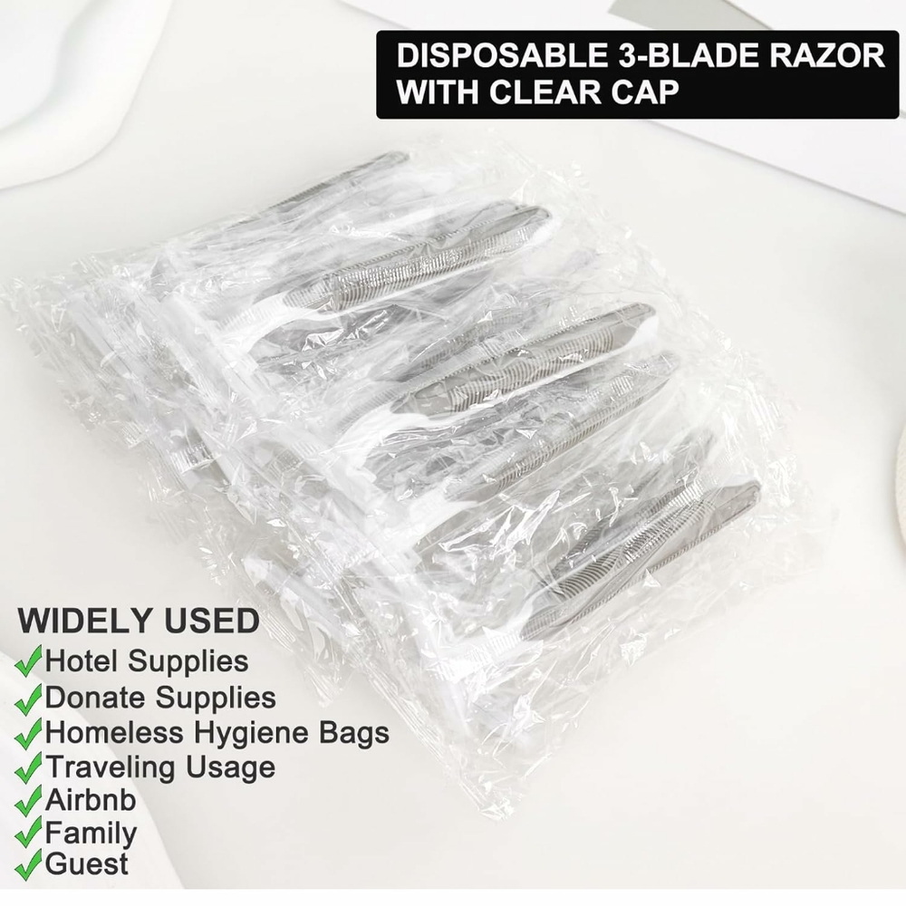 20 Disposable Lightweight Razors Men Women Triple Blade Stainless Steel NEW